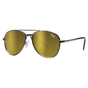 Kids I - IE68038, Gold frame aviator kids sunglasses with Revo mirror lens