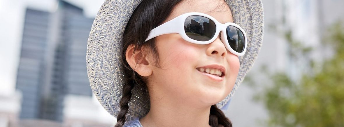 Young girl wearing Tiny Tots II - IE 5635, White frame